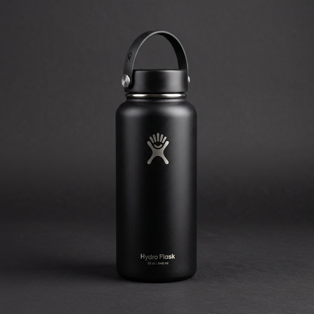 32 oz Wide Mouth Insulated Bottle – Black